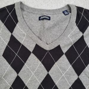 Consensus‎ Mens XL Gray Argyle Diamond V-Neck Sweater Vest